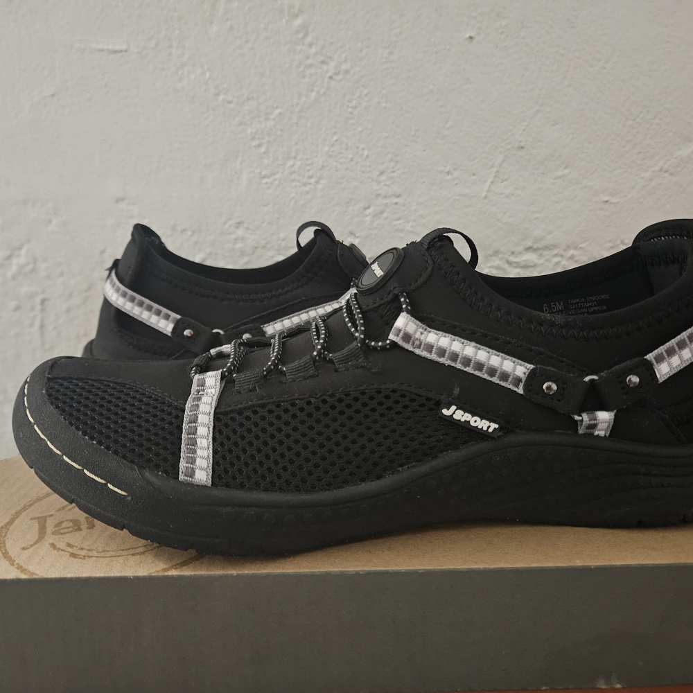 JSport by Jambu Women’s Black Athletic Mesh Water Shoes with Gray Accents